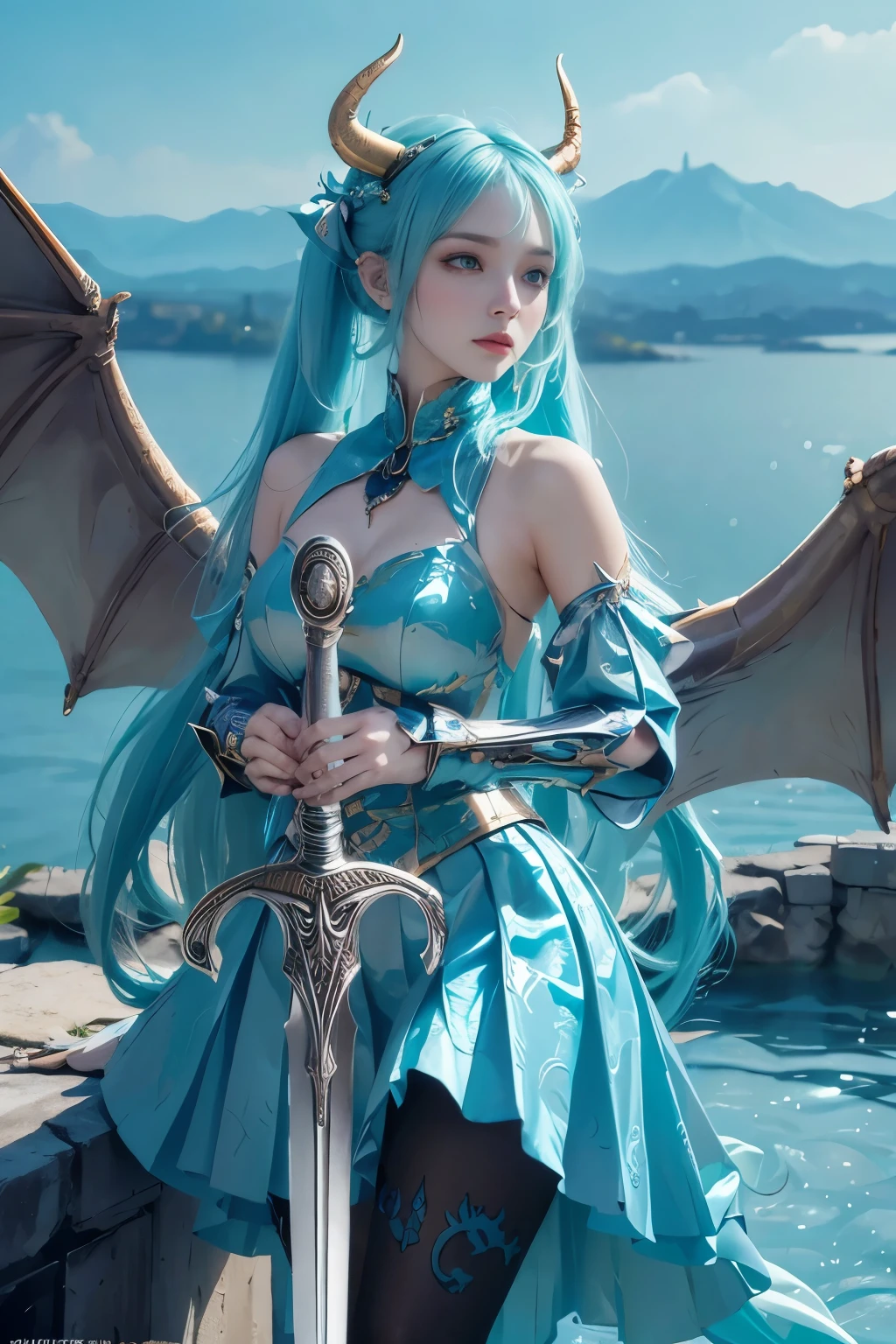( absurdly , high quality , Super detailed,See photographer ), ice dragon queen,Detailed and beautifully colored dragon costume,