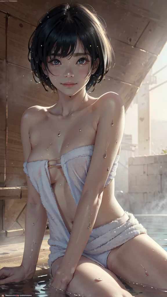 I take a shower,masterpiece, One woman, Solo Exhibitions, Beautiful woman with small breasts,Beautiful Goddess Portrait, Beautiful and elaborate face, Porcelain-like skin, (((Full Shot,center, night, Black Hair, short hair)), Very soft lighting, Symmetric, complicated, grace, Attention to detail, realism, art, concept art,Completely naked,The body gets wet,I take a showerWoman,Soaking wet,Man fucks woman doggy style,