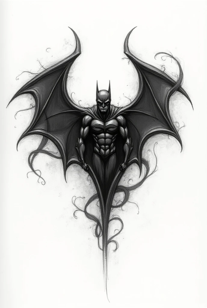 Bat outline tattoo made by lightning 
