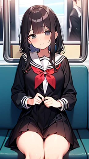  in the train,  being molested,  being molested少女, JK,  sailor suit, I&#39;m not wearing a skirt, Man behind girl, Disheveled clothes, humiliation, different,  disgusting expression,  my head is being held against the wall, My clothes are messy, Wet, 