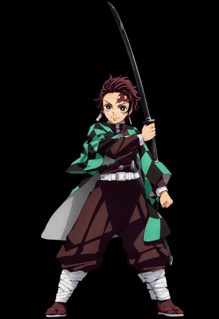  a close up of a person holding a sword and a sword,  A portrait of a character inspired by Kamisaka Sekka , shutterstock, what is?, Demon Hunters art style,  fanart by Rui from Demon Slayer , Kimetsu no yaiba,   handsome boy with demon hunter art  , Tanjiro Kamado, Mushoku tensei, Also, official character art