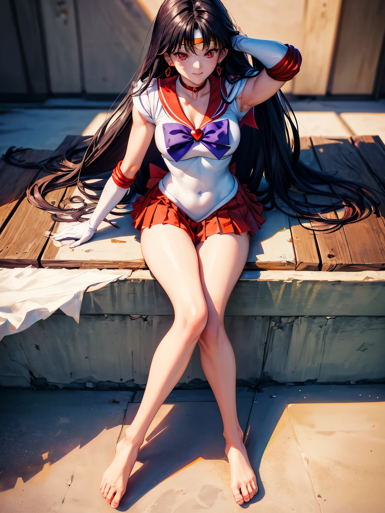 HENTAI image, Photorealistic, many tentacles, The many tentacles are wrapped around the legs and waist, Tentacles caressing her crotch, Tentacles wrapped around the body, parted lip, saliva, weeping, Moaning, Open clothes, Swimsuit, Embarrassed look, ((Sailor Mars:1.4, incredibly long straight Silky purplish-black hair)), Beautiful Face, Beautiful body, glowing eyes, Erotic whole body, cameltoe, Natural lighting, Intricate details, (Toon Shader Rendering), ((masterpiece, best quality, high resolution)) 