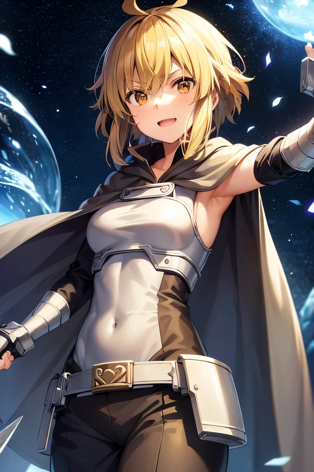 Argo ,Argo the rat, Short hair, Orange eyes, highly contrast, Showcase high-quality artwork。 (extremely detailed eye)with the(very detail hair)。1girl, argo the rat, cape, adventurer outfit, claws, boss room, highres, absurdres, bodysuit, bodysuit, bodysuit under clothes, sleeveless, taimanin suit, cute,