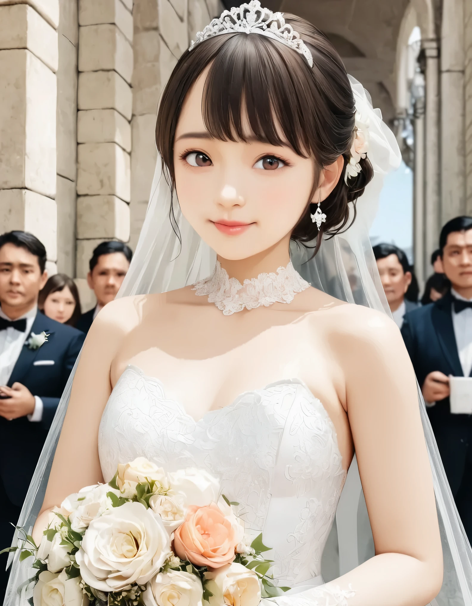 (best quality, 8k, high resolution:1.2), 1girl, wedding dress, upper body