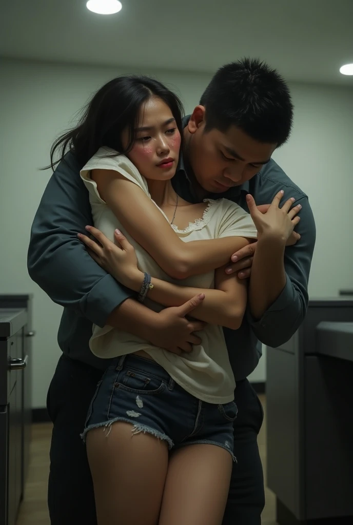 girl and guy quarrel and get angry at each other