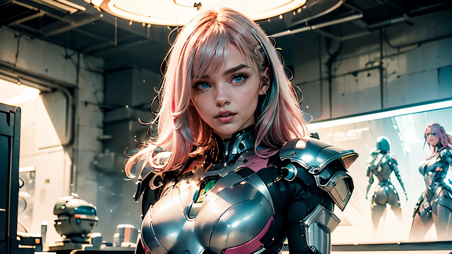 ((best quality)), ((master part)), (circunstanciado:1.4), Photograph of a beautiful cyberpunk female, (wearing soft organic armor), (cabelos longos e disformes multicoloridos), ((retrato em close-up extremo)), (Visualizador voltado), (Profundidade de campo), octan render, (Cinematic lighting),rule of thirds,8K BRUTO