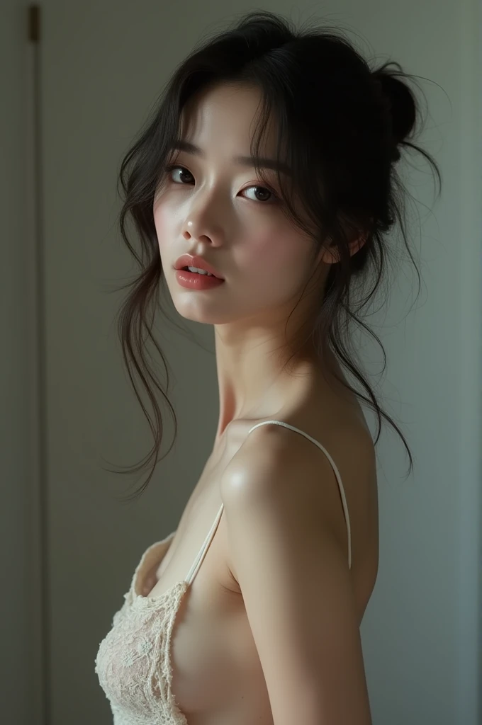 Asian girl without bra