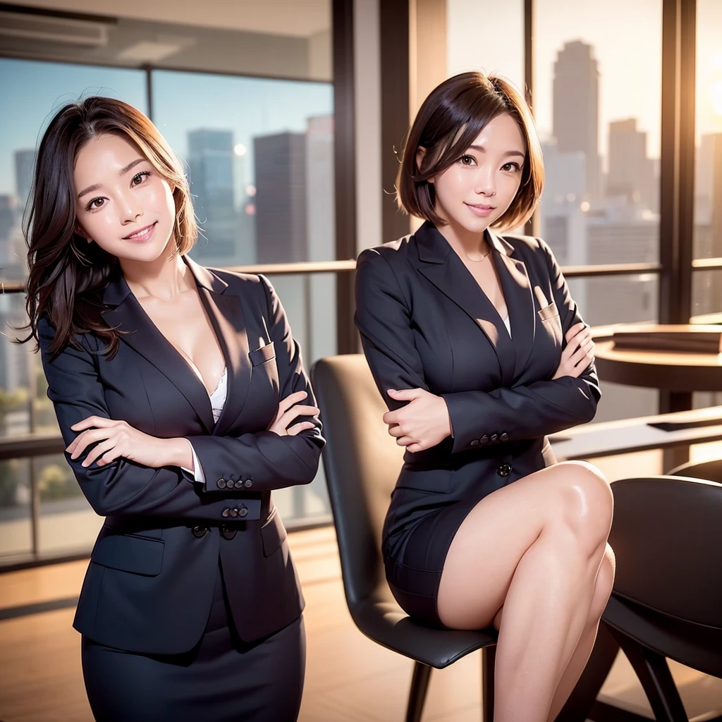 Woman in a suit and tie sitting on a chair in a room, Wearing a strict business suit, Yoshitomo Nara, In a strict suit, For whom?, Kazami Yuuka, mayuri shiina, Japanese Model, kiyoko suzuki, maya takamura, yuuki hagure, Mai Yoneyama