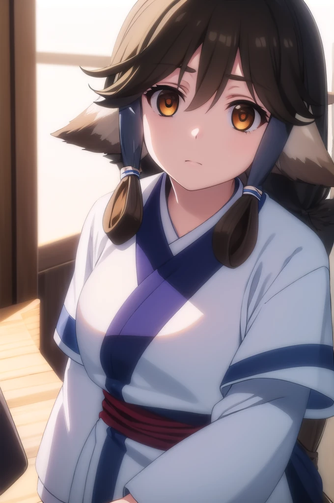 utawarerumonofollow , follow ,  black hair , animal ears, ( brown eye :1.5), dog ears,
BREAK tail, Ainu clothing,  long sleeves ,
BREAK outdoors,
BREAK looking at viewer, ( cowboy shot :1.5),
BREAK (masterpiece:1.2),  Best quality,  High resolution, обои Unity 8k, ( illustration:0.8), ( beautiful detailed eyes :1.6),   extremely detailed facial hair ,  Perfect lighting ,  Extremely detailed CG , (perfect hands,  Perfect Anatomy), better lighting, the best shadow