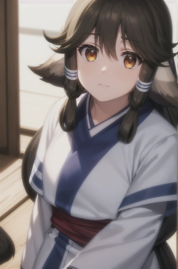 utawarerumonofollow , follow ,  black hair , animal ears, ( brown eye :1.5), dog ears,
BREAK tail, Ainu clothing,  long sleeves ,
BREAK outdoors,
BREAK looking at viewer, ( cowboy shot :1.5),
BREAK (masterpiece:1.2),  Best quality,  High resolution, обои Unity 8k, ( illustration:0.8), ( beautiful detailed eyes :1.6),   extremely detailed facial hair ,  Perfect lighting ,  Extremely detailed CG , (perfect hands,  Perfect Anatomy), better lighting, the best shadow