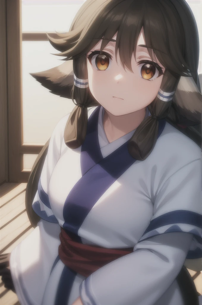 utawarerumonofollow , follow ,  black hair , animal ears, ( brown eye :1.5), dog ears,
BREAK tail, Ainu clothing,  long sleeves ,
BREAK outdoors,
BREAK looking at viewer, ( cowboy shot :1.5),
BREAK (masterpiece:1.2),  Best quality,  High resolution, обои Unity 8k, ( illustration:0.8), ( beautiful detailed eyes :1.6),   extremely detailed facial hair ,  Perfect lighting ,  Extremely detailed CG , (perfect hands,  Perfect Anatomy), better lighting, the best shadow