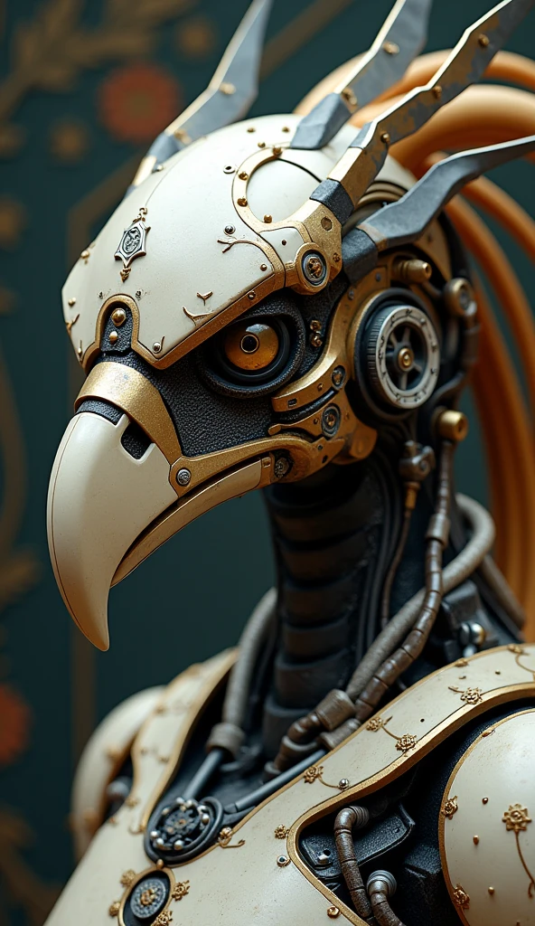 RAW photo, A cute metal parrot, Cyborg, Cyberpunk Style, ((Intricate details)), hdr, ((Intricate details, ultra - detailed)), cinema shot, Vignette, (highdetailskin:1.2), 8K  UHD, Digital SLR, High quality, filmgrain, Fujifilm XT3