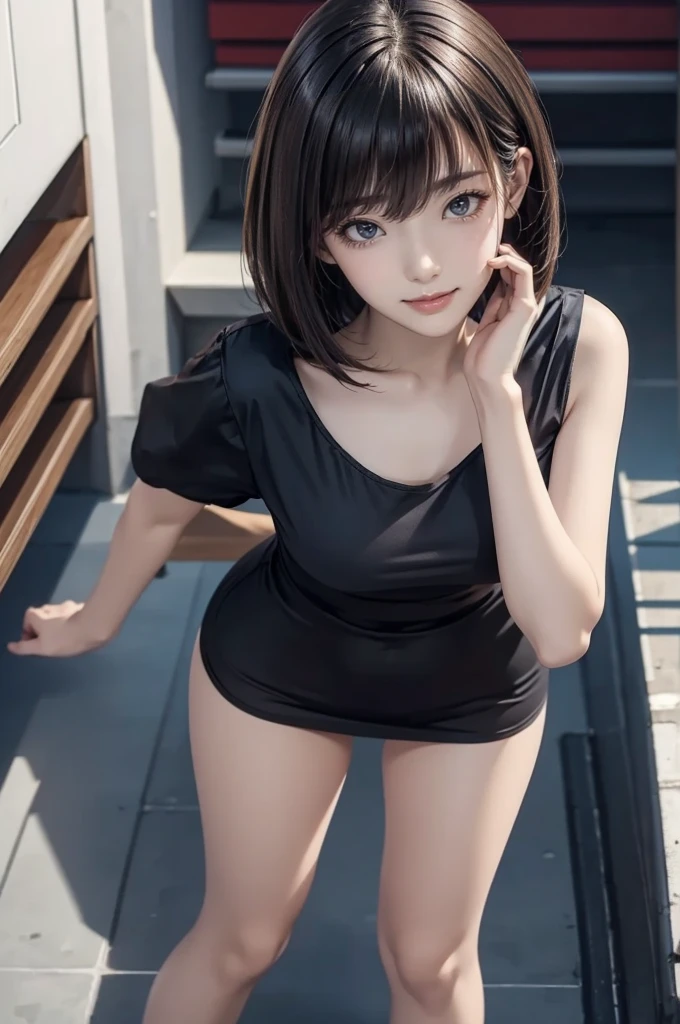 (masterpiece, best quality:1.2), 1girl, solo, straight bob hair, full body, standing,