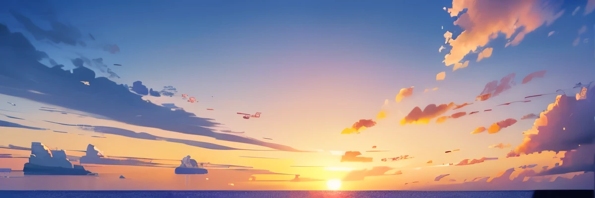 landscape, summer, Sunset, Okinawa , sea, unmanned, sea滩, No one, Hot weather, Sunset, high-definition detail,  superdetail, Movie,  surrealism, Soft Light, Deep Focus Bokeh, Ray Tracing, Art Station pixiv Gwise, 新sea诚, Art bud, Pixel Style