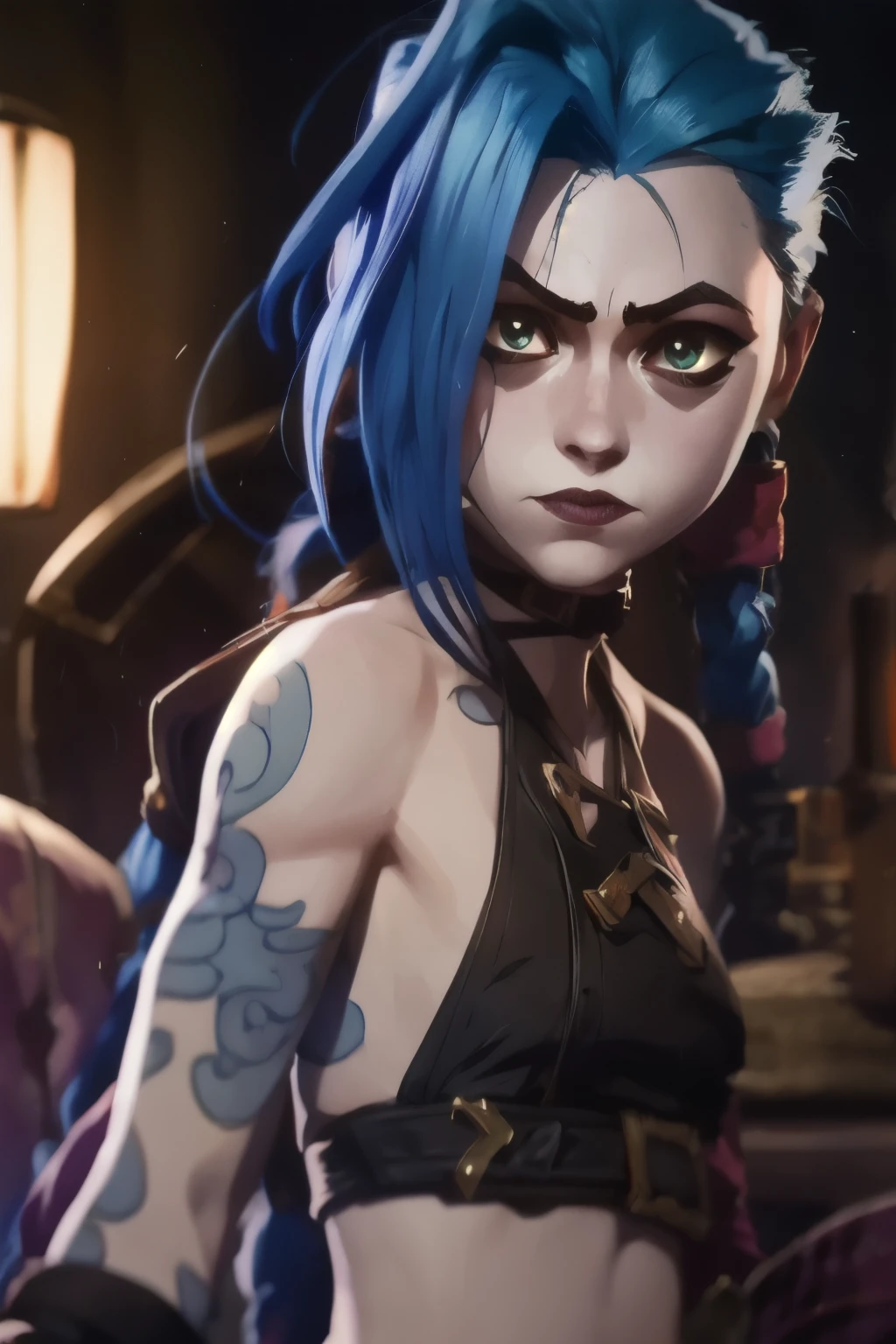 Jinx. Best quality, detailed, intricate, 4K.