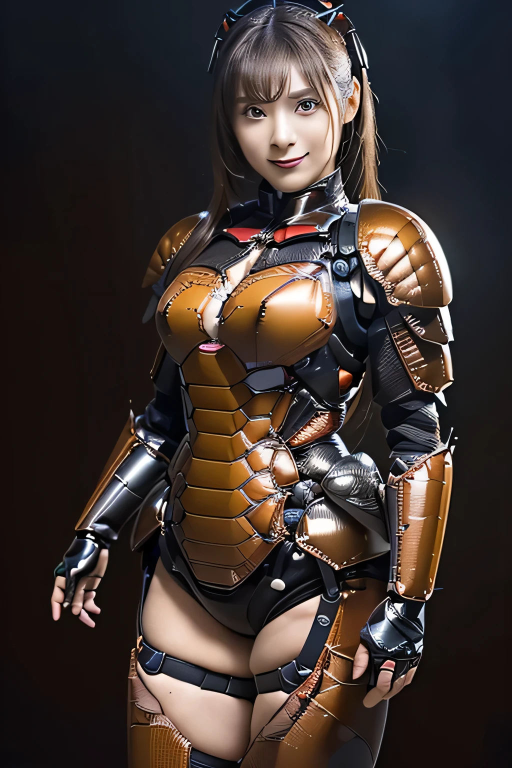 (high resolution,masterpiece,best quality,extremely detailed CG, anime, official art:1.4), realistic, photo, amazing fine details, all intricate, gloss and shiny,awesome many layers, 8k wall paper, 3d, sketch, kawaii, illustration,( solo:1.4), perfect female proportion,villainess, (fusion of dark brown cockroach and lady:1.4), (brown cockroach form lady:1.2), (brown cockroach lady:1.2), (fusion:1.2), (solo:1.4), (evil smile:1.2), muscular, abs, (cockroach brown exoskeleton bio insect suit:1.4), (cockroach brown exoskeleton bio insect armor:1.2), (brown transparency cockroach wing:1.4), (brown cockroach antennae:1.3),