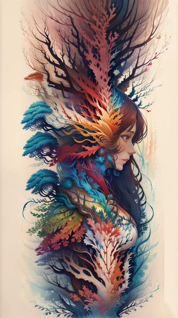 Woman wearing Chinese dragon mask shows half of her face to the audience and smiles,by Minjae Lee, Carne Griffiths, Emily Kell, Steve McCurry, Geoffroy Thoorens, Aaron Horkey, Jordan Grimmer, Greg Rutkowski, amazing depth,high resolution, ink painting