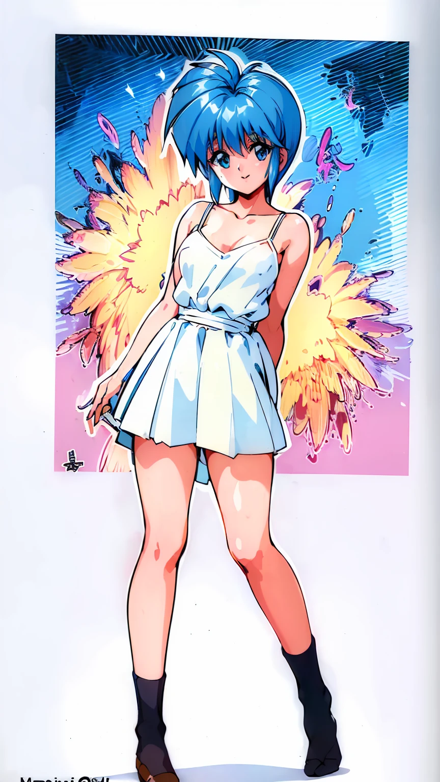 ( highest quality, 8k, 32K, masterpiece,  ultra high resolution:1.2), Blue Hair,  short hair, Saki Nijino, Completely naked, Small breasts,  nipples visible , Wide legged, bath, smiling sexual , lure, Showing pussy