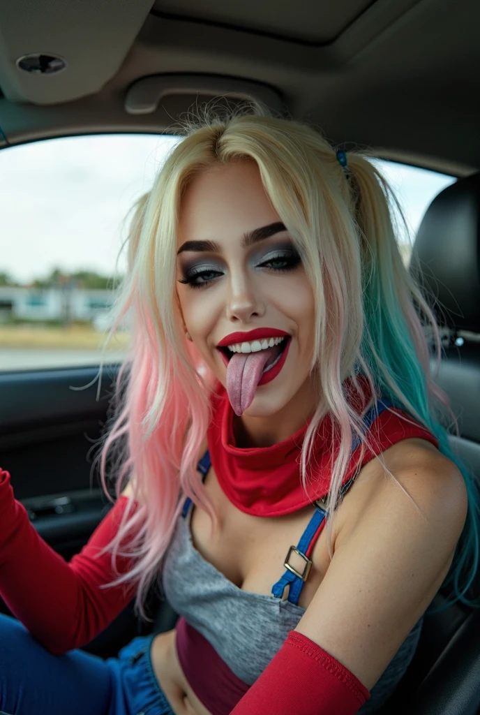 <lora:quiron_blowjobpov_v1c:1> a goddess czech woman as the harley quinn is BlowjobPovQuiron sex, blowjob pov, penis, 1girl, looking at viewer, (large penis, huge penis, huge thighs:1), realistic penis, penis, 1boy, hetero, solo focus, lips, pubic hair, uncensored, pov, erection, oral, fellatio, perfect body,happy, captivating cat eyes, realistic skin, (high quality face), (high detailed face skin), (realistic iris), (realistic pupils), (realistic lighting), (film noise), (film grain), cinematic, (realistic ), photo by Christopher Anderson