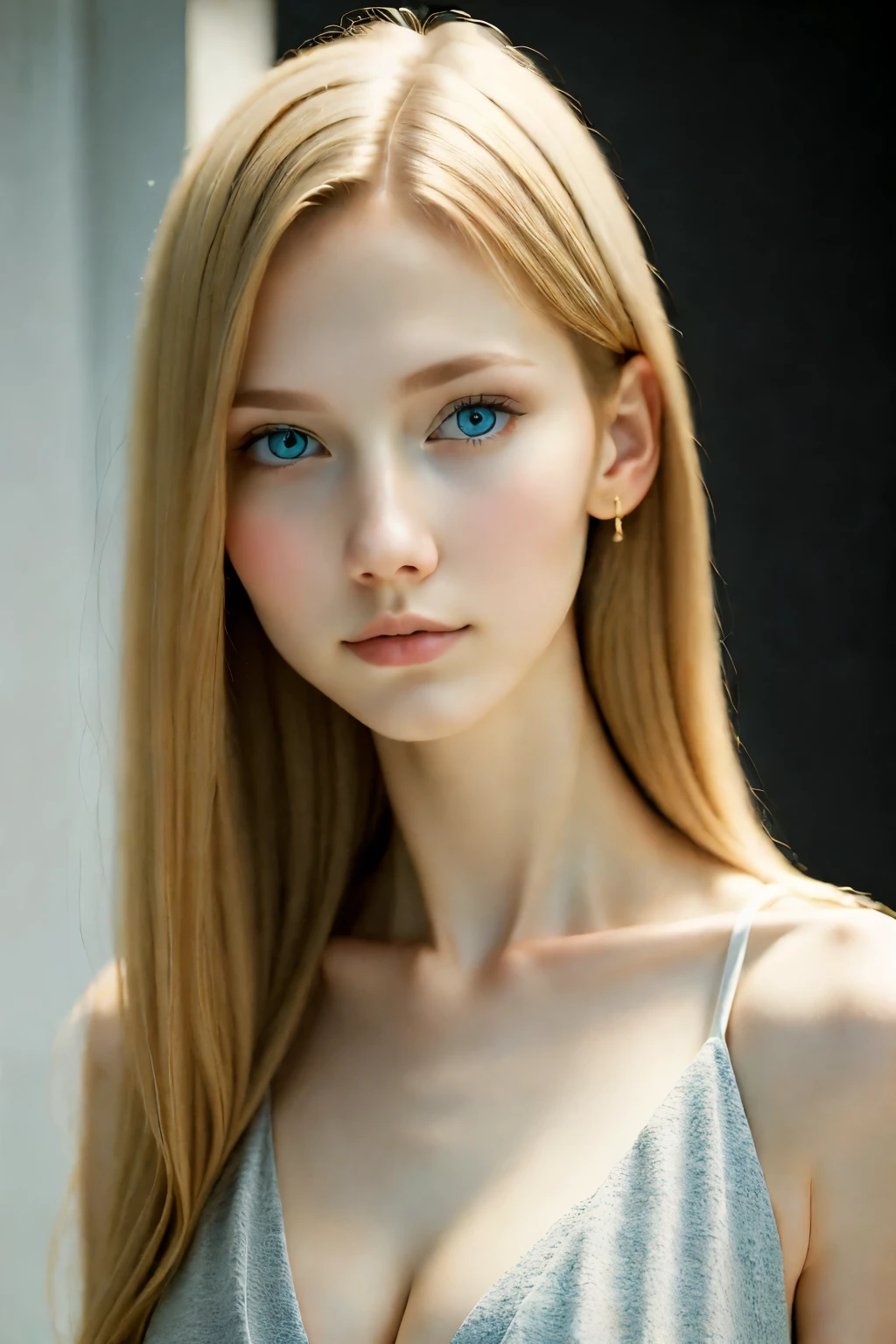 8k, ultra High resolution, highest quality, masterpiece, surreal, photograph, 
 ,1girl,portrait,slender ,white skin, blue eyes,