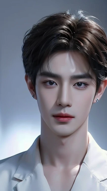 Full Body Portrait. Photorealistic, cool, cute, fresh, healthy, lovely sweet and gorgeous boys looking like Xia Zhiguang, Gao Zi Tian, Chang Zhekuan, Sun Zeyuan, Cheng Yufeng, Cai Xukun, Liu Te, Lin Yi, Jin of BTS, Lee Jong Suk, Li Xiangzhe, Wang Yibo, Cha Eun-woo, Zhang Hao, Liu Xukang, Xu Zhibin, Chen Xingxu, Yin Haolun, realistic photos, showing head to toe, handsome faces, beautiful hands. 

Tall, handsome Chinese Idol boys of handsome CPop, KPop Super Star Idol Boys posing as fashionista models. Fancy hairstyles. Sexy, Sensuous, Gorgeous. Sensational. No Mandarin round collars. 
Focus on fashion. To create latest fashion game changer. Extraordinary. Special. Eye catching wear. Disrupt fashion, model idol industry with handsome Chinese boys wearing  insanely out of this world fashion.  

Full body portrait. Shows full head, handsome faces. Ultra-realistic.  Detailed, delicate, smooth, exquisite Pale Fair skin.  

Strutting on runway, wearing the most fashionable and futuristic looking, modern funky fashion of exquisite clothes of radiant, iridescent colors, are handsome, princely, Chinese, Korean, Japanese boys of boy bands in CPop, KPop all 2.03 m tall in height. 

Beautifully designed Headgear. Wear Jewelry. Earrings. modelshoot style
 ((highest quality, 8K, masterpiece: 1.3)), Handsome boy in street fashion:1.5, 18-year-old、Delinquent boy、full body shoot, well-groomed face, black hair color、thin face、（white skin:1.5）、whole body、black eyes、（beckoning:2.0）、(looking:2.0) Chinese, Japanese, Korean Boy、Chen Zheyuan, Chang Zhekuan, Jin of BTS, Liu Te, Lin Yi, Xie Binbin, Hyunjin、Super handsome、sexy eyes、Extra-fine face, handsome nose, small eyes and face, beautiful lighting, High resolution, detailed mouth, smile, whole body: 1.5, perfect body shape、super slim，medium hair、STUSSY clothes、silver accessories、Oversized clothes、fashionable