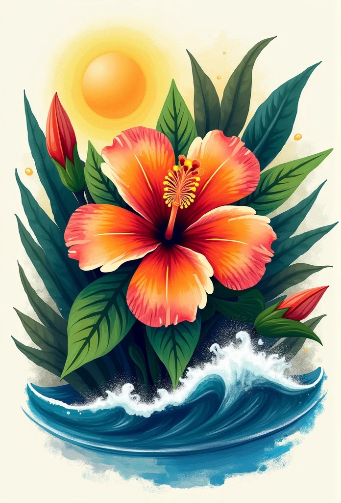 logo hawai , paint style , 