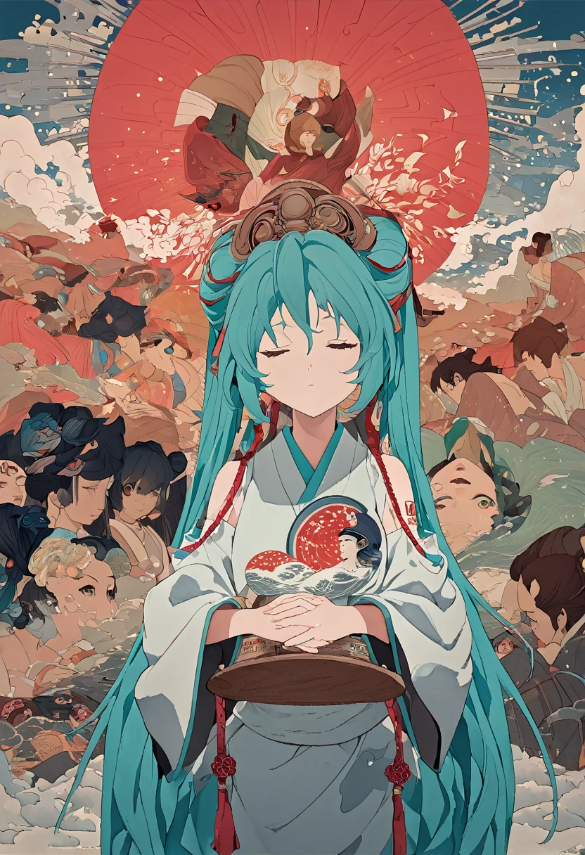 (8k)  Ultra High Level Quality ８ｋ　 Avant-Garde Art Realistic Direction 　 Studio Ghibli's New Anime 　 Hatsune Miku　Ukiyo-e POP art　Alphonse Mucha　Beautiful profile　Impressionism　print　pretty 　Critique of Machine Civilization 　 Hatsune Miku　sun　Picasso　 King Crimson's Palace 　Madness and Lamentation　 Shaman's Prayer Close Your Eyes and Shout　 Avant-garde Art Realistic Direction 　Showa era Japan