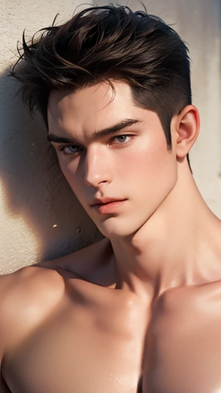 Fully Naked. Frontal Nudity. Allow NSFW. Full Body Portrait. Photorealistic, cool, cute, fresh, healthy, lovely, sweet and gorgeous boys looking like Xia Zhiguang, Gao Zi Tian, Chang Zhekuan, Sun Zeyuan, Cheng Yufeng, Cai Xukun, Liu Te, Lin Yi, realistic photos, showing head to toe, handsome faces, beautiful hands. Long legs, handsome feet. photography, masterpiece, best quality, 8k, highres, A Young man，19 years old, Height 193cm, Tall model figure,(The most handsome man in the world)，(((brown hair))) , (19 years old Asian man:2) ,(black eyes),  ((Chinese man)),  ((Chinese man)), (((Asian Men))),handsome, with a sexy body, He poses handsomely. He is a Chinese idol，((full body shot))，(digital photography, realistic, Photorealistic, Photoreal) ,(best quality), (top-quality), (high-level image quality), (mascular man ),(fair white skin),(mascular man )