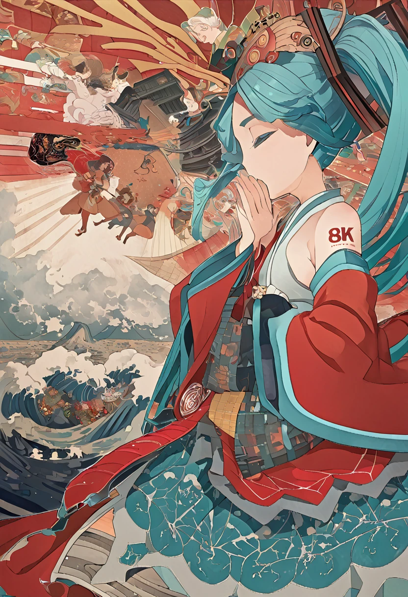 (8k)  Ultra High Level Quality ８ｋ　 Avant-Garde Art Realistic Direction 　 Studio Ghibli's New Anime 　 Hatsune Miku　Ukiyo-e POP art　Alphonse Mucha　Beautiful profile　Impressionism　print　pretty 　Critique of Machine Civilization 　 Hatsune Miku　sun　Picasso　 King Crimson's Palace 　Madness and Lamentation　 Shaman's Prayer Close Your Eyes and Shout　 Avant-garde Art Realistic Direction 　Showa era Japan