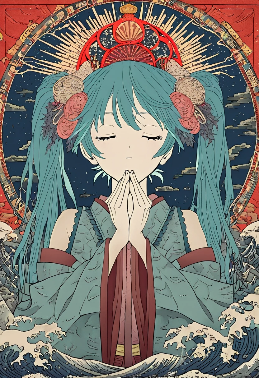 (8k)  Ultra High Level Quality ８ｋ　 Avant-Garde Art Realistic Direction 　 Studio Ghibli's New Anime 　 Hatsune Miku　Ukiyo-e POP art　Alphonse Mucha　Beautiful profile　Impressionism　print　pretty 　Critique of Machine Civilization 　 Hatsune Miku　sun　Picasso　 King Crimson's Palace 　Madness and Lamentation　 Shaman's Prayer Close Your Eyes and Shout　 Avant-garde Art Realistic Direction 　Showa era Japan