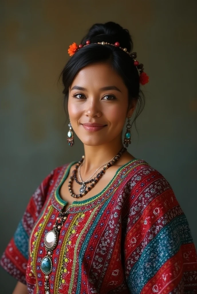 La Chicab de la Perla wearing traditional chapin dress - SeaArt AI