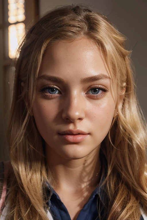 <lora:Bailey:.7>, blonde hair, blue eyes, looking at viewer,puffupcheeks, mugshot photo high quality, masterpiece,   <lora:PuffyCheeks:1>