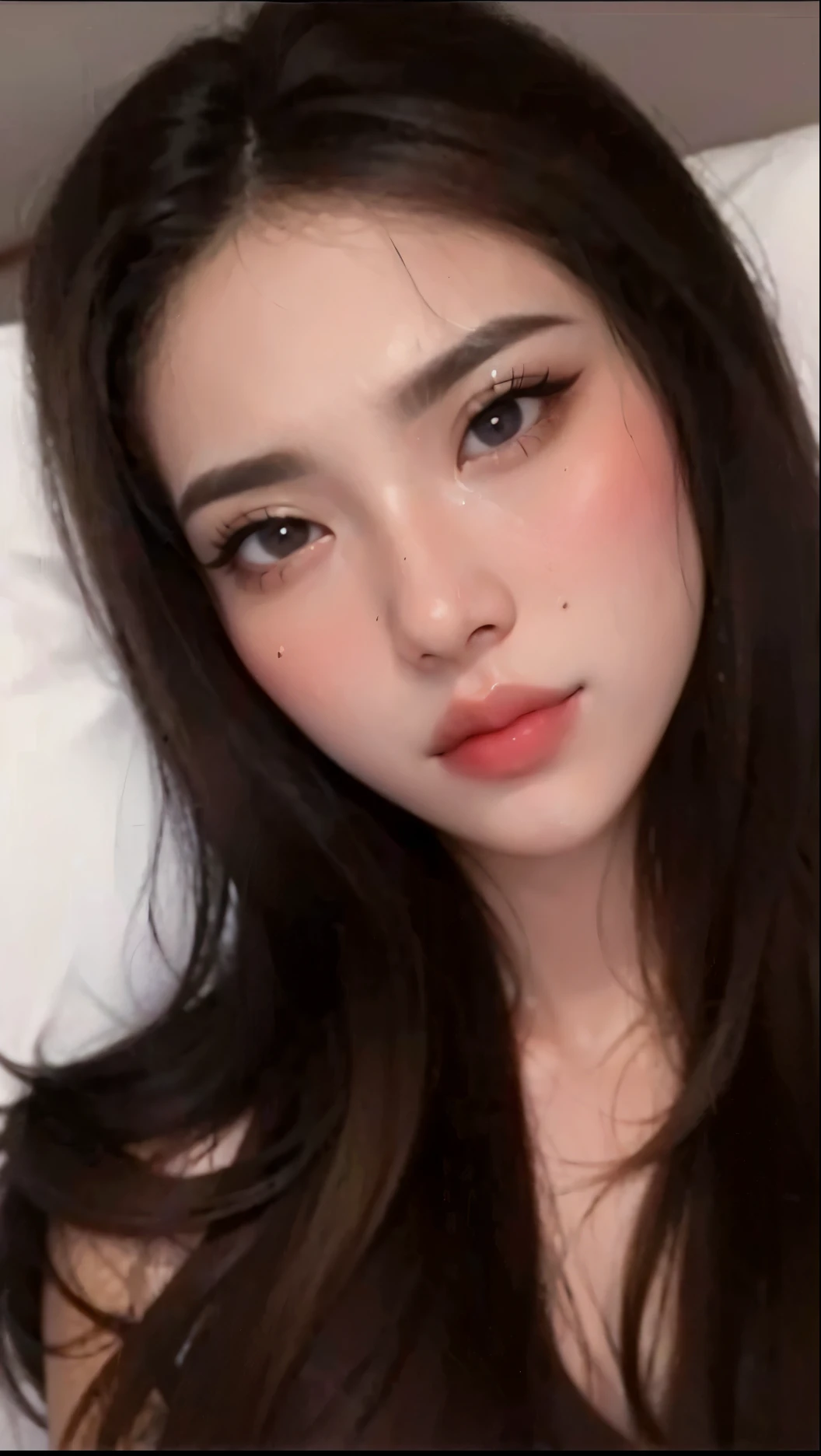 Asian, Mermaid Eyes, big eyes, Korean, black hair , latina