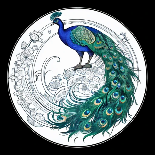 Peacock、Line art