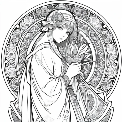 Mucha、Line art