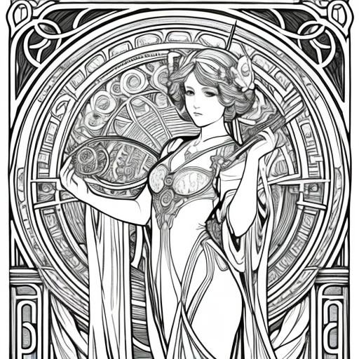  Art Nouveau、Line art