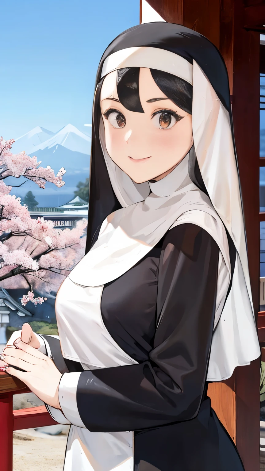 (Nun:1.5), (Japan Beautiful Girl Busty Nun:1.3)