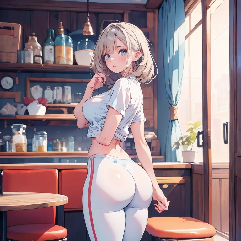 full body Waifu beautiful detailed eyes, beautiful detailed lips, extremely detailed eyes and face, longeyelashes, 1girl, sensual, young woman, sexy medium / large breasts, beautiful feminine face, nice sexy thighs, slim, sexy, erotic, beautiful fashion clothes, perfect body, perfect anatomy of female, cinematic lighting and framing, (best quality,4k,8k,highres,masterpiece:1.2),ultra-detailed,digital painting,portrait,glamorous,highly detailed,soft lighting, vivid color tones ((masterpiece)), ((best quality)), (ultra-detailed) (beautiful girl: 1.3),1girl,masterpiece, Highest quality, Ultra-high resolution (melhor qualidade:1.3), (qualidade 4K) gym Girl, Tight White t-shirt, grey Tight leggins, sport Shoes, 45 years, big large ass, leggins with marks, Tanned skin, Thin Body, sexy pose, spreed legs, anime onepiece photo, Wide, muscular