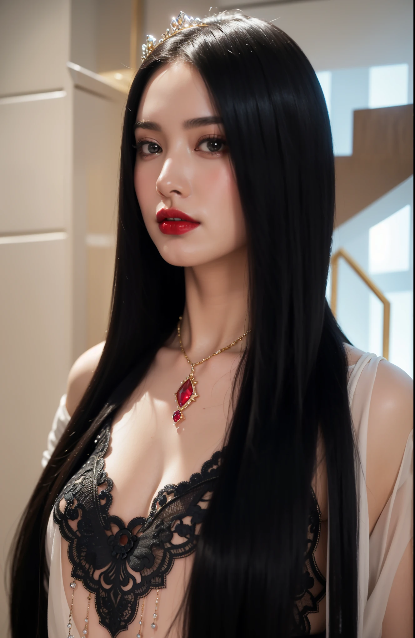 (((masterpiece+best quality+high resolution+ultra-detailed))), boa hancock, long silky black hair, high nose, sharp eyes, noble and inviolable temperament, (([female]: 1.2 + [beauty]: 1.2 + black long hair: 1.2)), snake_skull background, bright eyes, dynamic angle and posture.