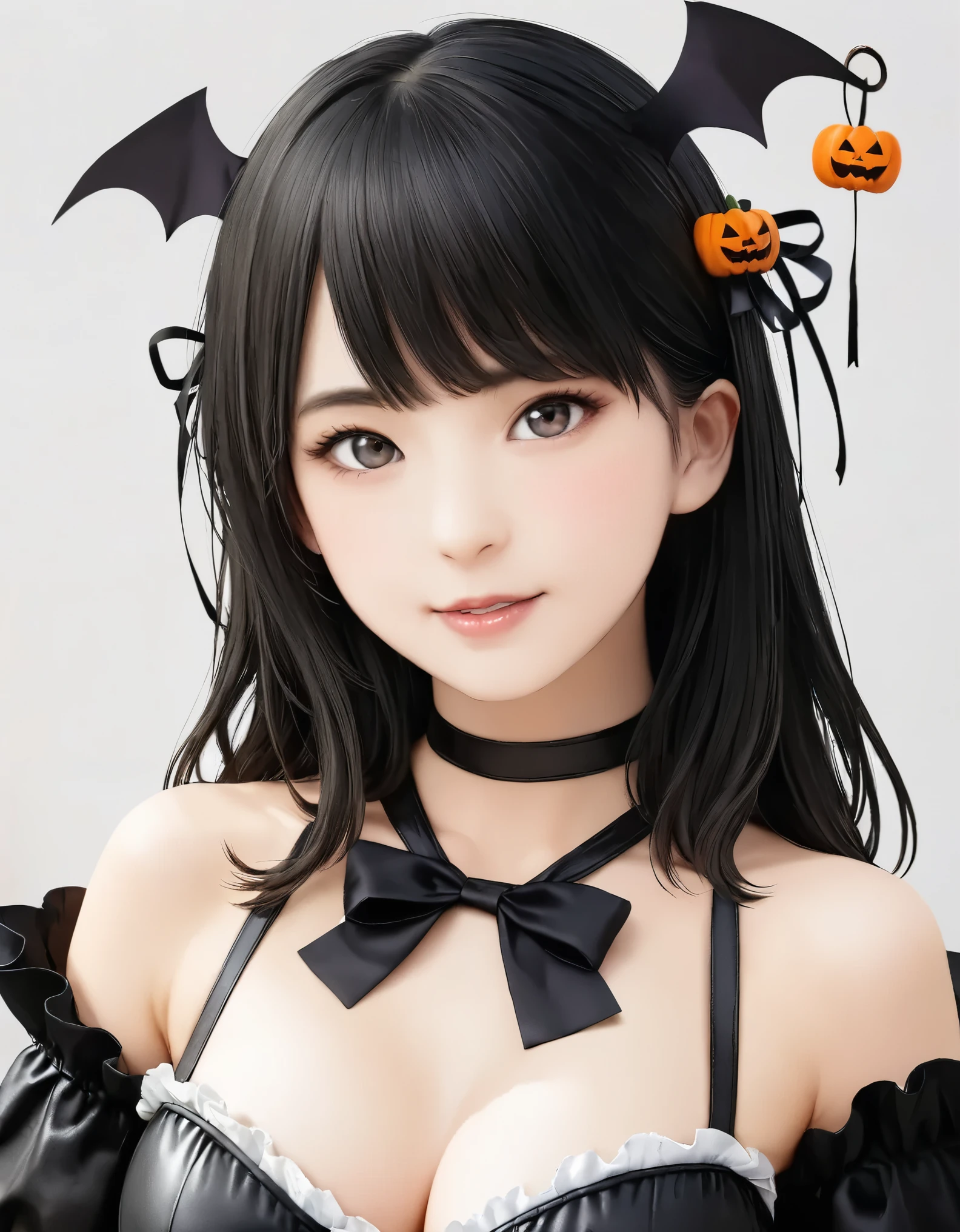 (best quality, 8k, high resolution:1.2), 1girl, halloween, upper body