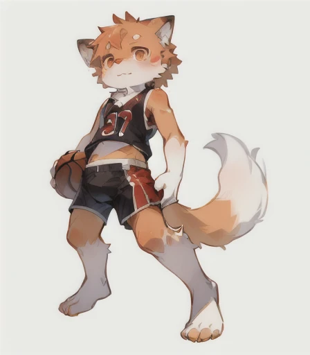 The Masterpiece，high qulity，Ridiculous resolution，digitally painting\（artworks\），Dagasi，Yupa，Kiyosan，（Fluffy fur：1.1），（luminance：0.8），anthro male wolf。 （Orange eyes，Orange-yellow fur，Full Body Furry，wolf snout：1.2），Bright eye，the panorama，Character focus。detailedbackground，（Orange basketball jersey，dribbble，Playing the Basketball：1.2），（inside room，basketball court： 1.2)