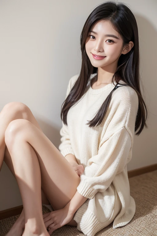 ulzzang -6500-v1.1, (Raw foto:1.2), (Photorealsitic:1.4), a beautiful detailed girl, extremely detailed eye and face, beatiful detailed eyes, Ridiculous, unbelievable Ridiculous, huge filesize, ultra-detailliert, hight resolution, ighly detailed, top-quality, masterpiece, Kemomimi, illustratio, ighly detailed, nffsw, unification, 8k wallpaper, magnifica, finely detail, masterpiece, top-quality, Highly detailed ticker uniform 8k wallpaper, Light on the Face、电影灯光、16yo girl、((witheout panties))、((dynamicposes)))、(camel's toe)、(half)、(panthyhose)、(Sitting on legs bending the knees))