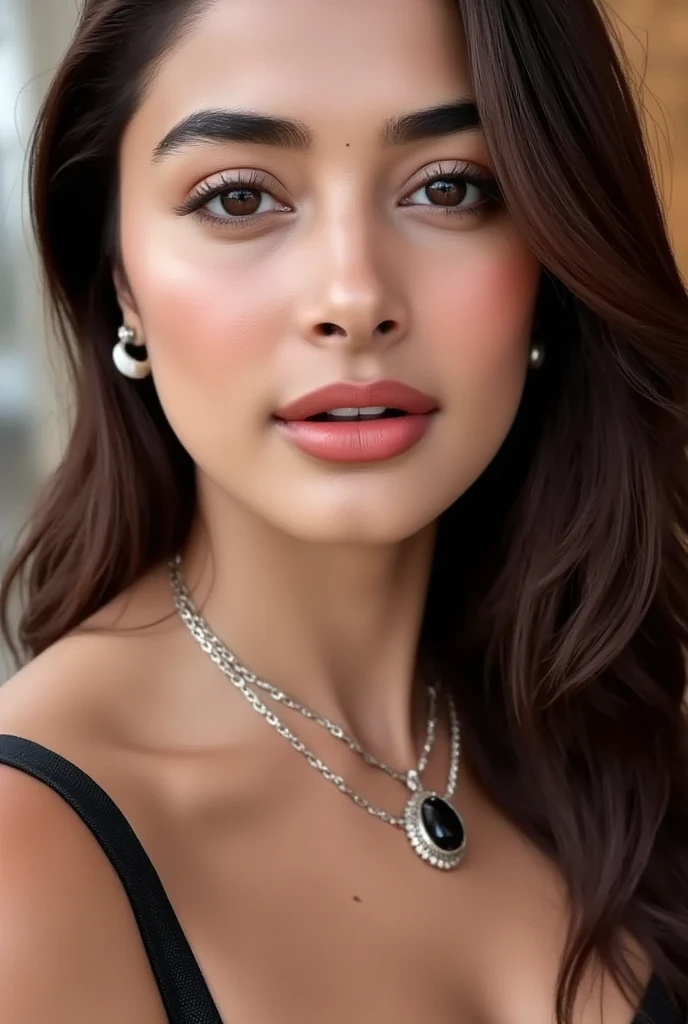 woman wearing necklace, detailed facial features, beautiful eyes, high quality, photorealistic, cinematic lighting, warm color tones, intricate details, elegant, renaissance style portrait