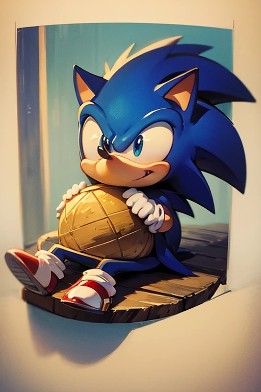  sonic the hedgehog, blue hedgeohog, island, cute, Chibi