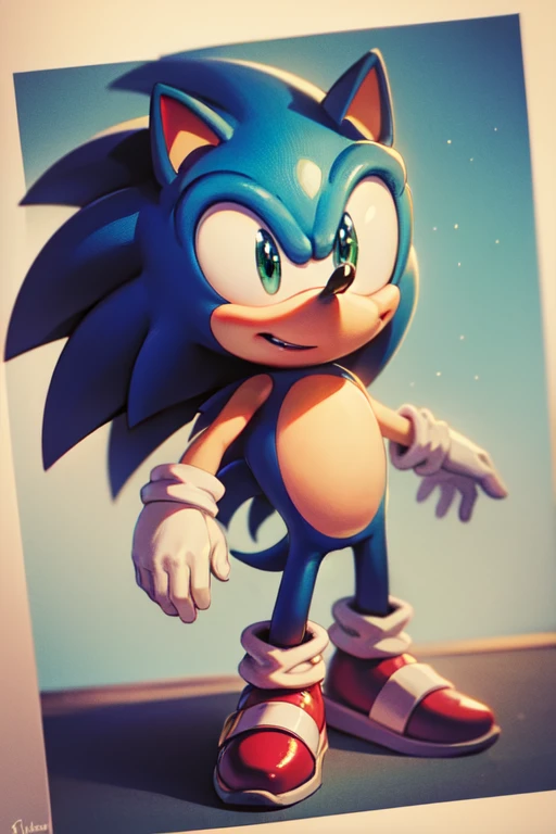  sonic the hedgehog, blue hedgeohog, green hill, cute, Chibi