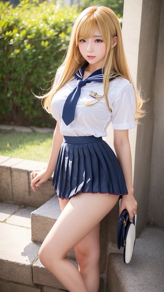 Her legs are spread wide and her too-small white cotton panties are visible.、Her white panties made of lace material are visible.、A beautiful young girl with blonde twin tails wearing a sailor suit is leaning on a fluffy white sofa, lifting her white blouse to reveal a white bra, and opening her legs and lifting her skirt to reveal white lace panties., a blond, Photos of very beautiful Nordic-born girls,　ars, Blonde hair ,Seductive open legs pose, 4k, top-quality, hight resolution:1.1), Drawing so that the crotch cloth of the white underwear is visible, tiny panties, white panties made of lace material 、Blue plaid skirt, Red plaid skirt, high school student uniform、 a sailor suit, Cleavage visible from the blouse, The clothes are fluffy, bed room, class room, dining room, tiny chest、 Under hair is transparent、 Nipples are see-through, Wet panties , Angle from your feet, The bra is sheer、 Clothes are see- through、 White panties with ribbon