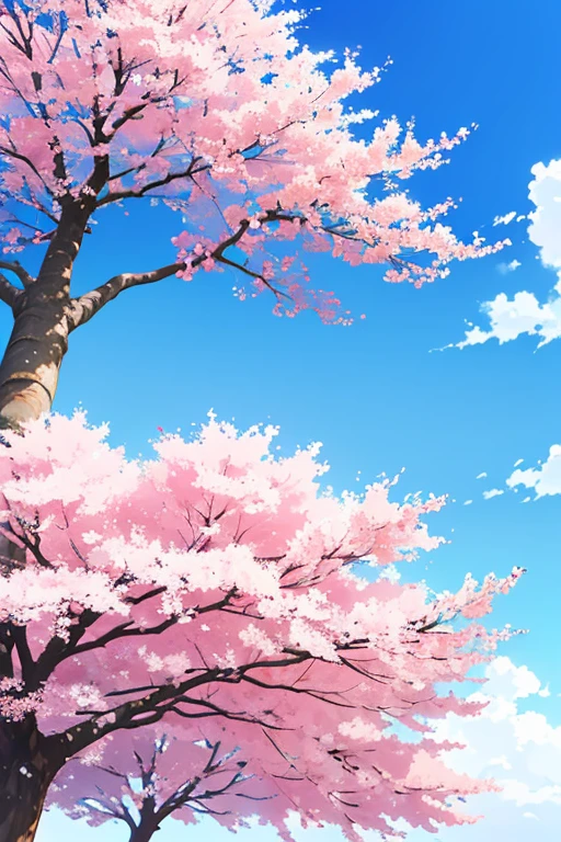 spring　cherry blossoms　blue sky　