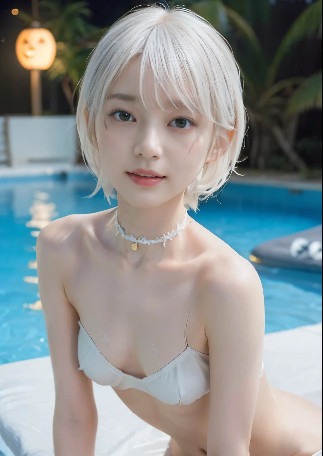 White and beautiful skin、Small areola、Small nipples、Chibi、hairless labia、smile