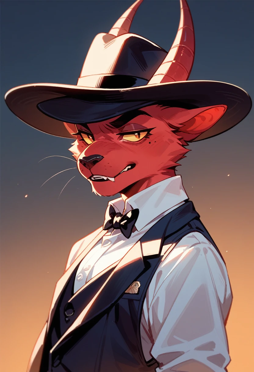 Fedora, demon, furry, False lashes