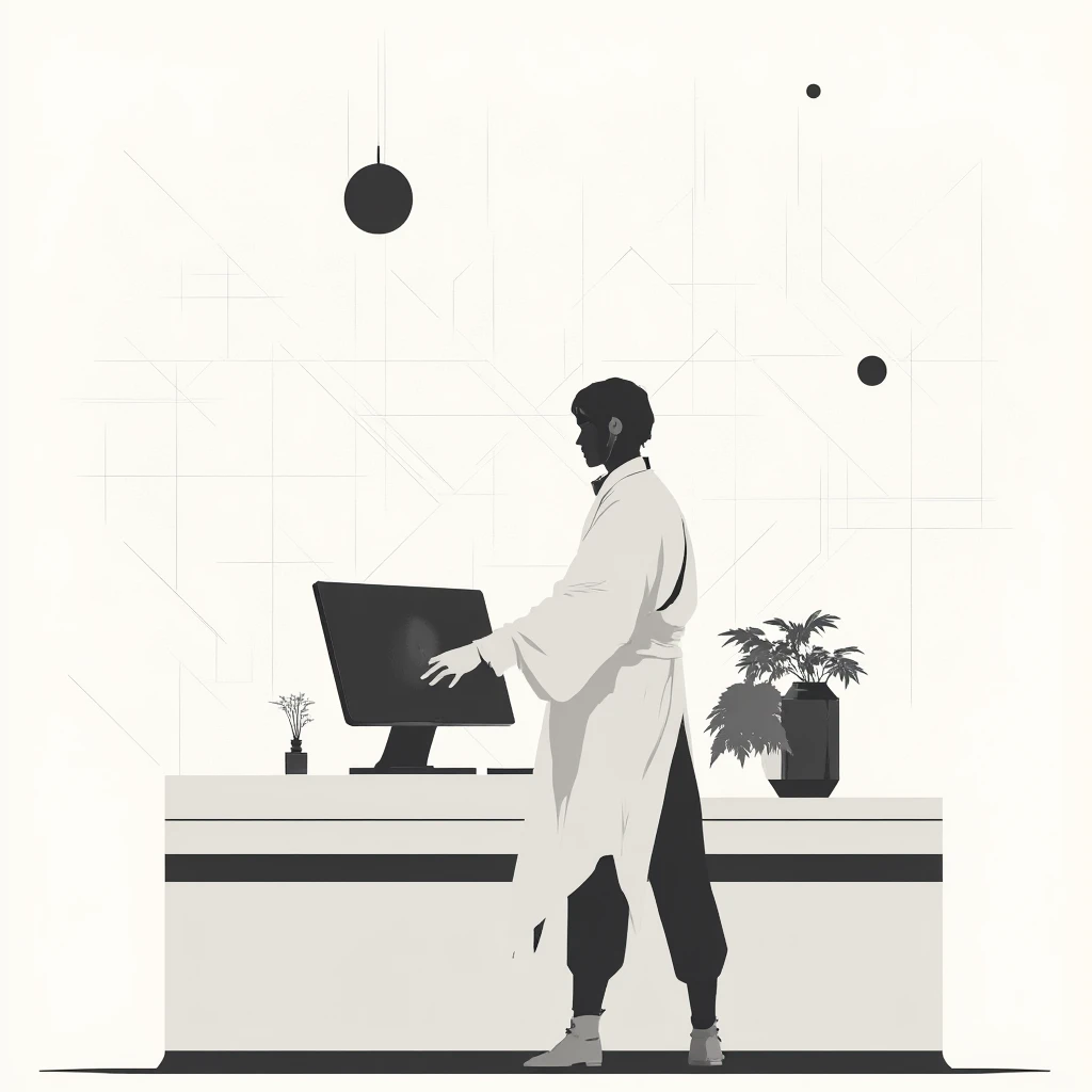  minimal illustration，Vector Image，Geometric ， images futuristic , Network Background，The work scene ， black tone 